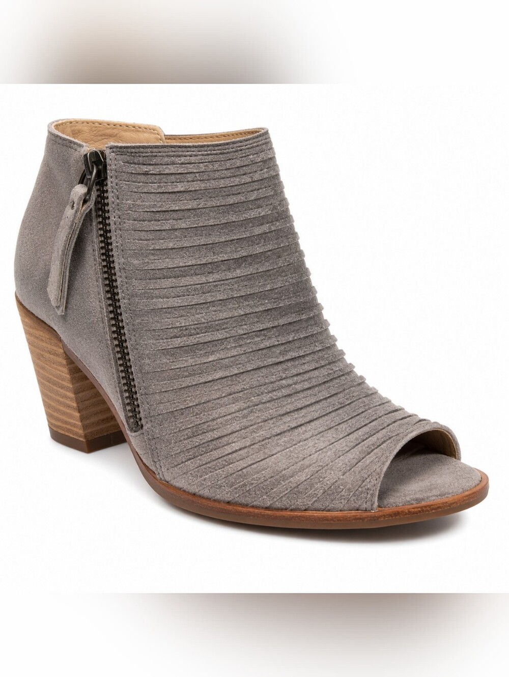 NWT Paul Green Peep Toe Leather Booties Eco Fit Austria UK 3 EU 36 Taupe Comfort